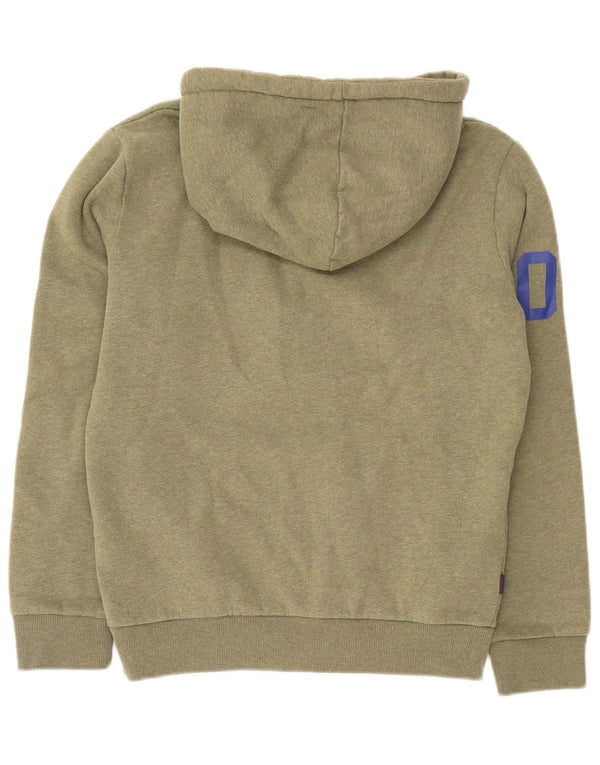 Superdry Damen Graphic Zip Hoodie Pullover UK 14 Mittelgrün