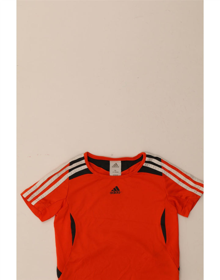 ADIDAS Boys Climacool T-Shirt Top 5-6 Years Orange Polyester Vintage Adidas and Second-Hand Adidas from Messina Hembry 