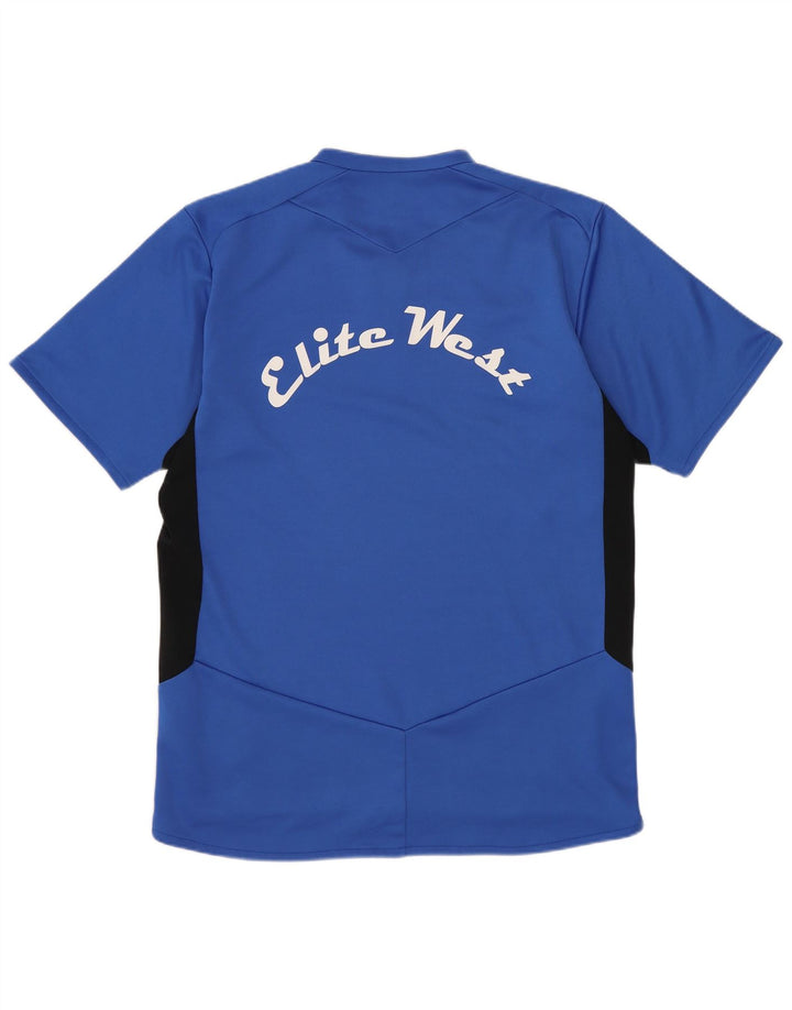 Lotto Herren-T-Shirt-Oberteil aus mittelblauem Colourblock-Polyester