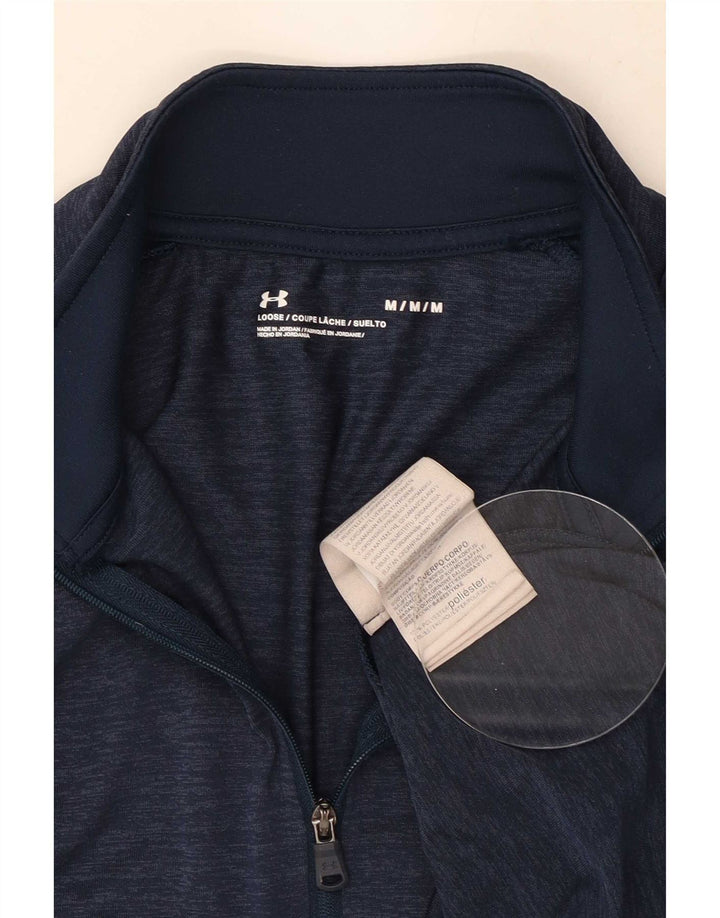 Under Armour Herren-Pullover-Trainingsoberteil mit Reißverschluss und Halsausschnitt, mittelgroß, Marineblau