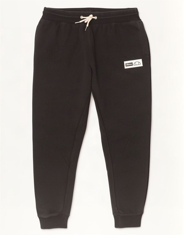 Ellesse Herren-Trainingshose, Jogginghose, XL, Schwarz, Baumwolle