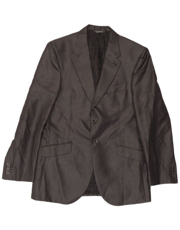Carlo Pignatelli Herren 2-Knopf-Blazerjacke IT 52 XL Graue Seide