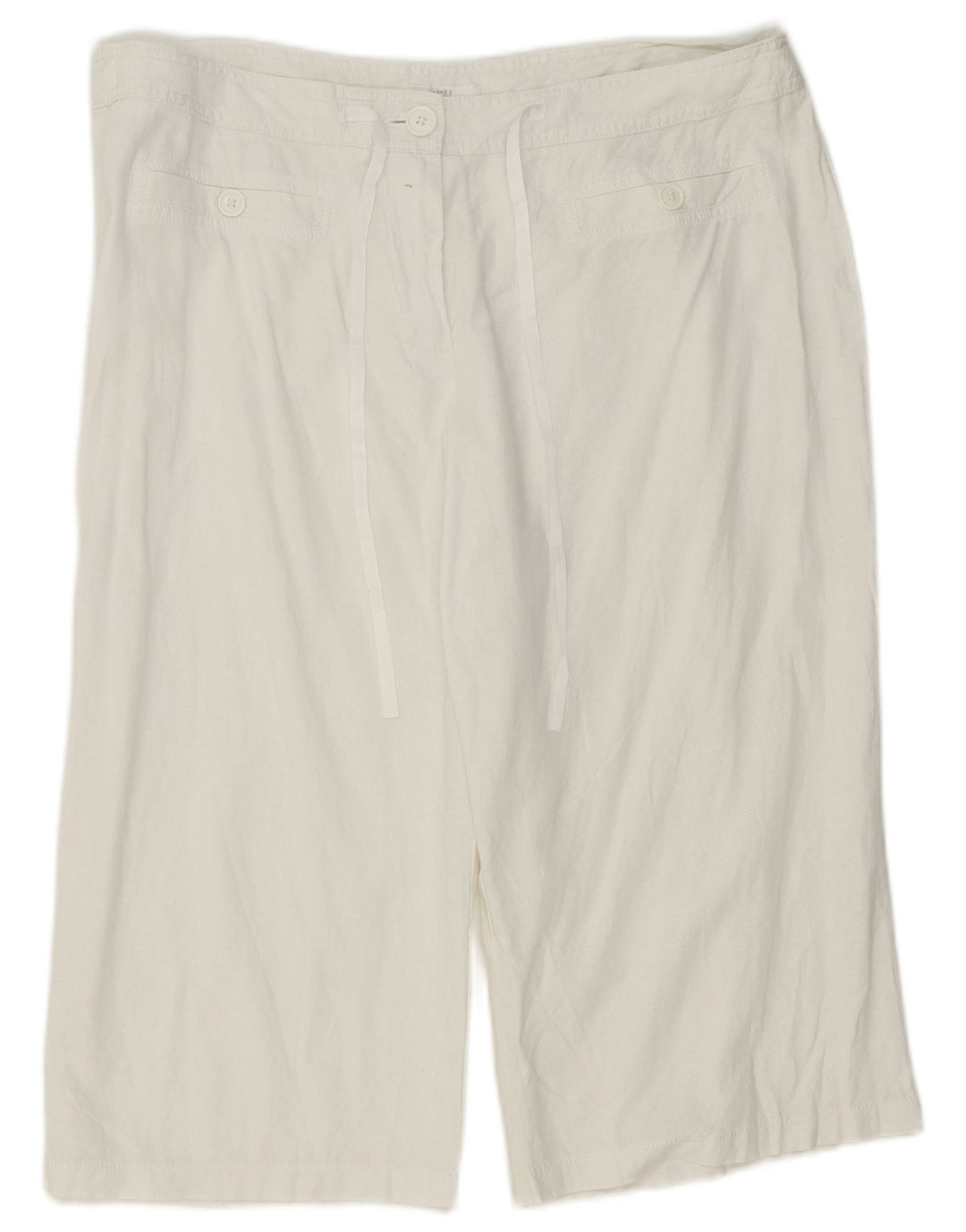 Marks & Spencer Damen Bermudashorts UK 18 XL W38 Weißes Leinen