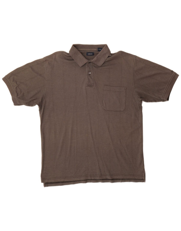 Izod Herren-Poloshirt aus mittelgrauer Baumwolle