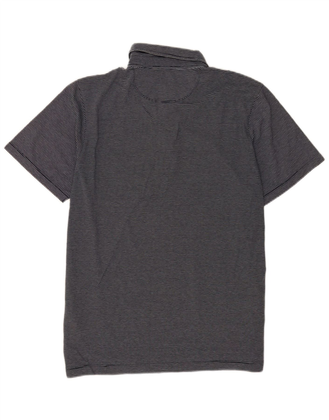 Jigsaw Herren-Poloshirt aus mittelblauer Nadelstreifen-Baumwolle in Marineblau
