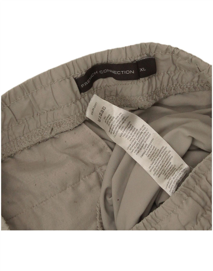 French Connection Herren-Jogger-Cargohose XL W36 L28 Graues Polyamid