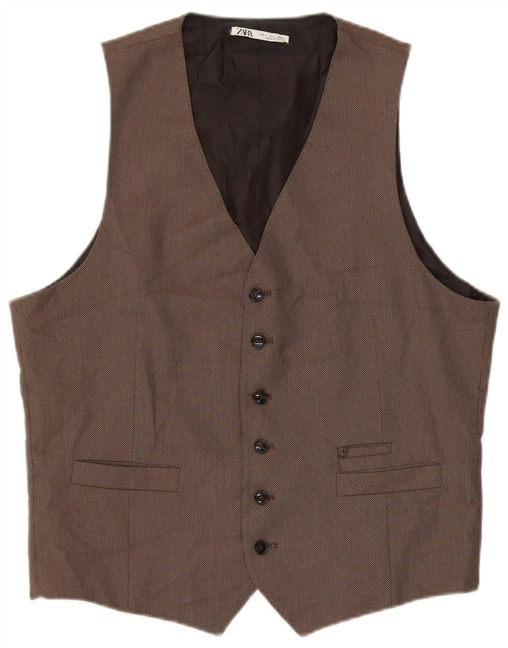Zara Herrenweste, groß, grau, Polyester
