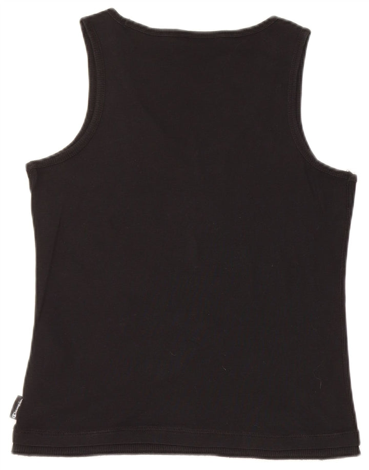 CHAMPION Damen Crop Vest Top UK 12 Mittelschwarze Baumwolle