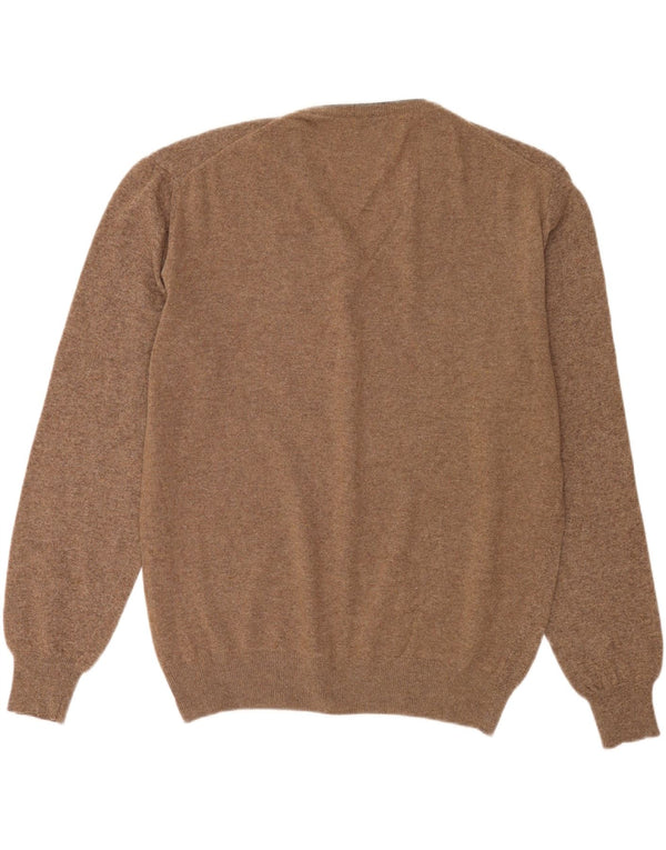 Marlboro Classics Herren-Pullover mit V-Ausschnitt, XL, beige Wolle