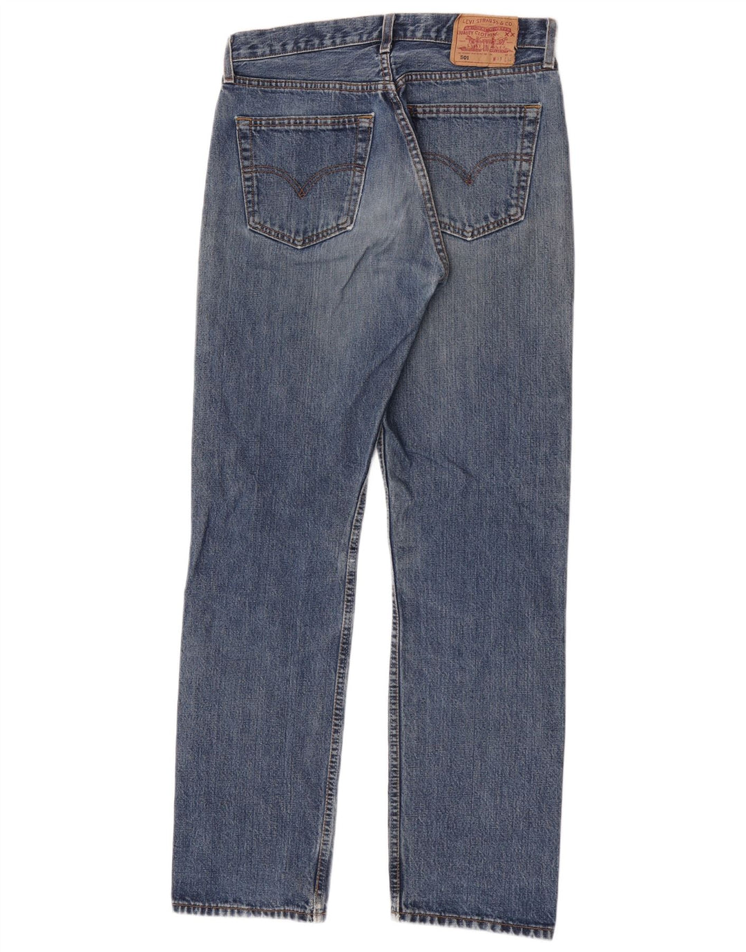 Levi's Damen 501 Distressed Straight Jeans W31 L32 Blaue Baumwolle