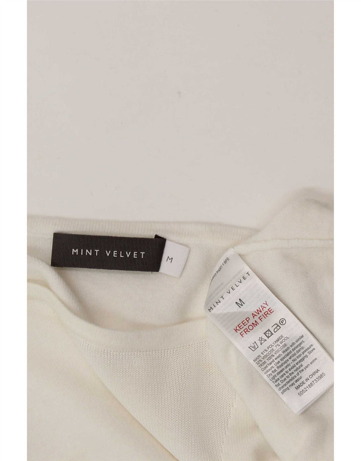 MINT VELVET Damen-Blusenoberteil mit lockerer Passform, UK-Größe 12, Mittelweiß, Polyamid