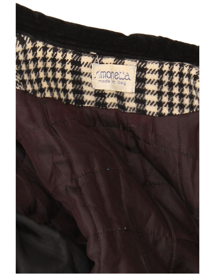 Simonetta Damen Mantel UK 14 Large Schwarz Hahnentritt