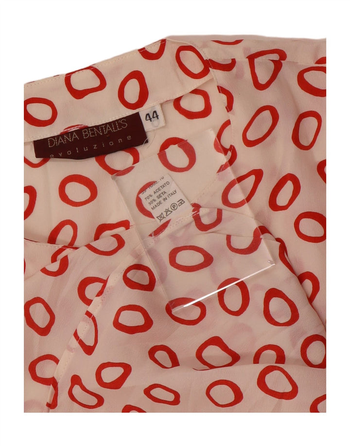 Diana Bentall's Damen-Hemdbluse IT 44 Mittelrotes geometrisches Acetat
