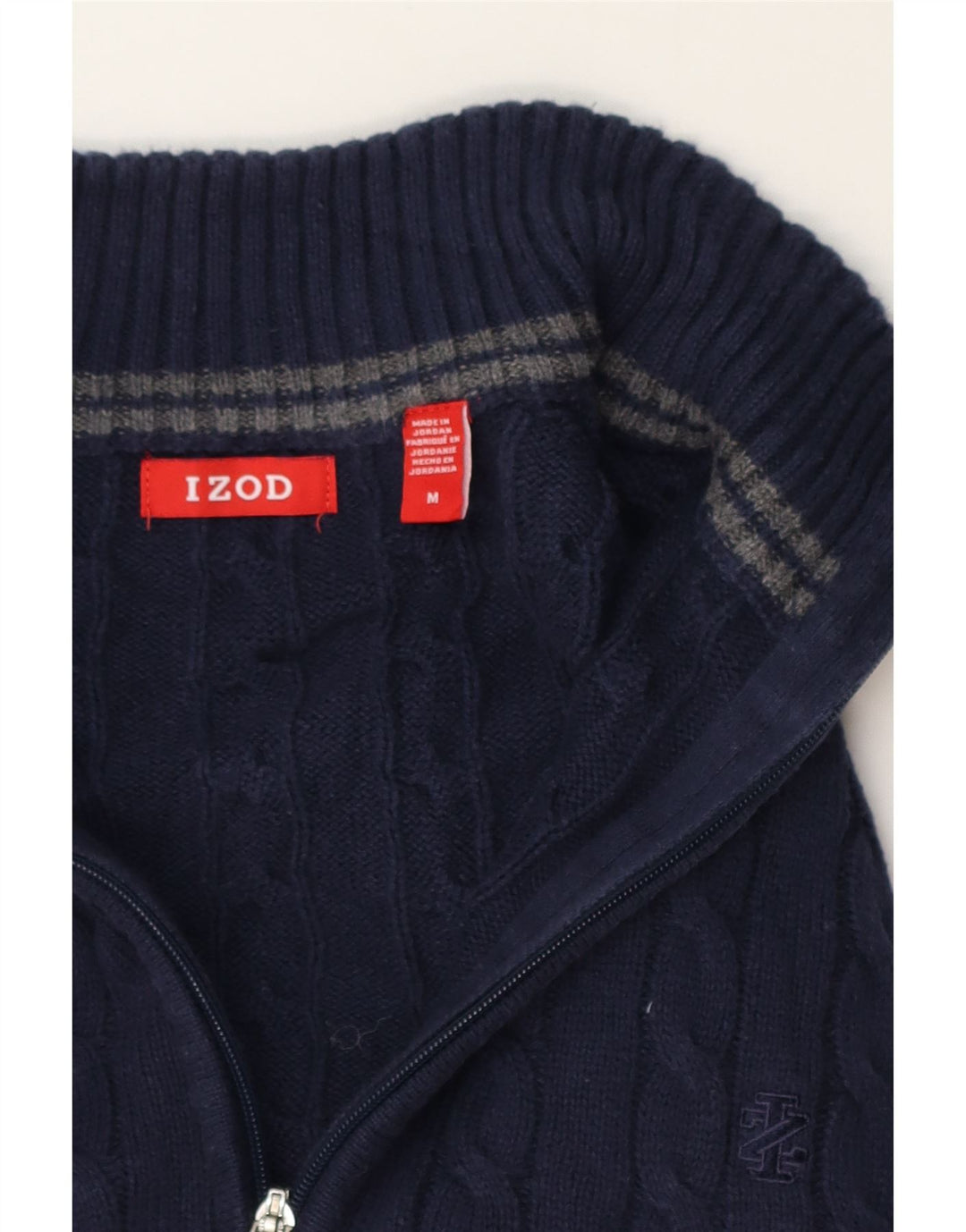 Izod Herren-Pullover mit Reißverschluss am Hals, mittelmarineblaue Baumwolle