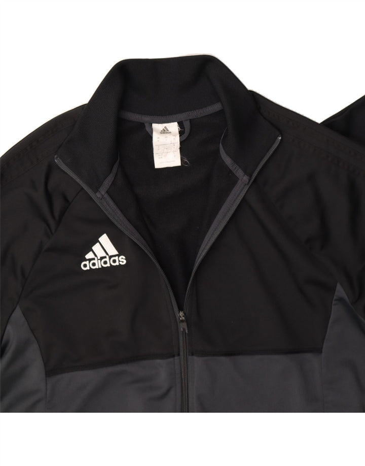 ADIDAS Herren-Trainingsanzug-Top-Jacke, Mittelschwarzes Farbblock-Polyester