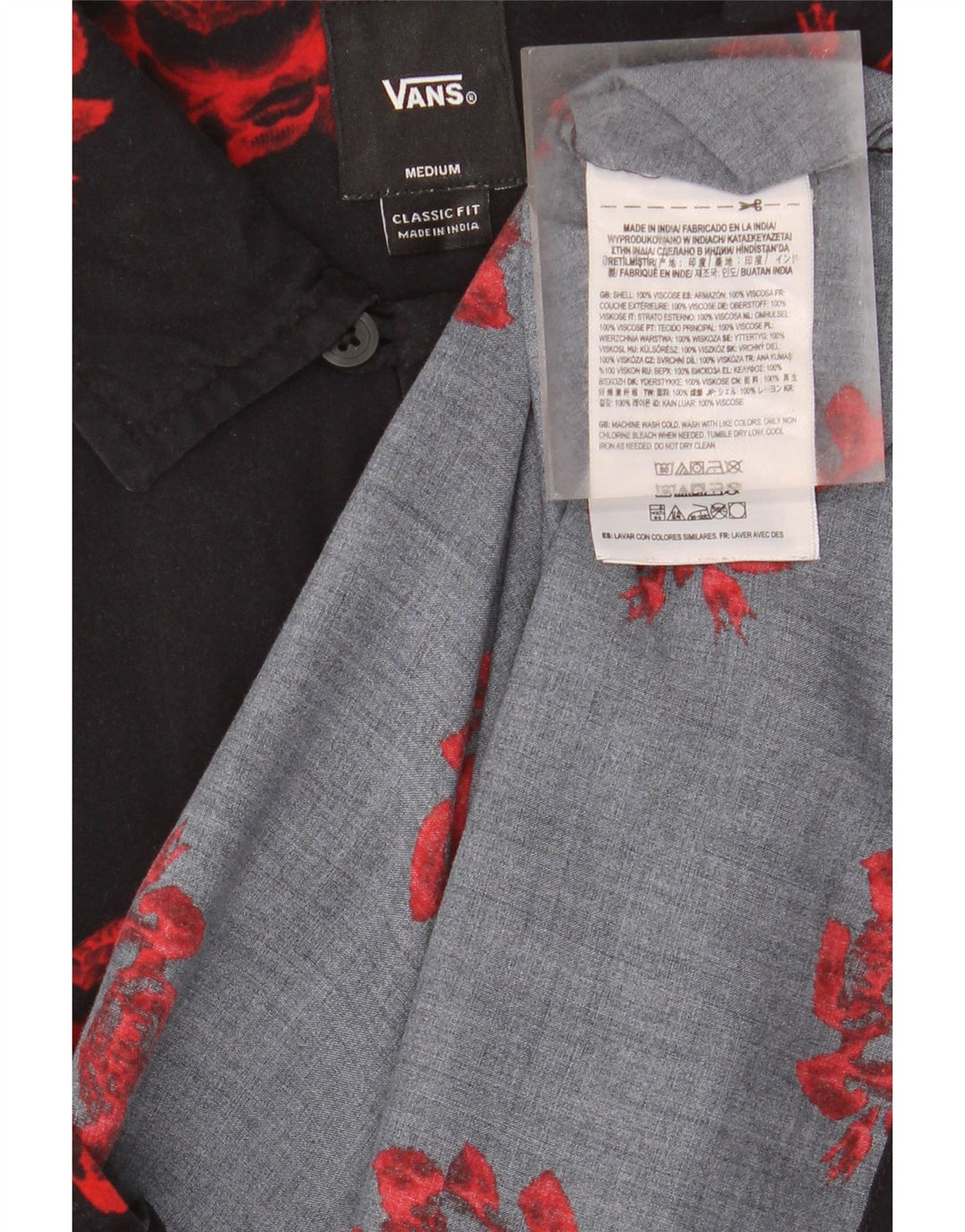 Vans Herren-Kurzarmhemd mit klassischer Passform, Mittelschwarz, Blumen- und Tropenmuster