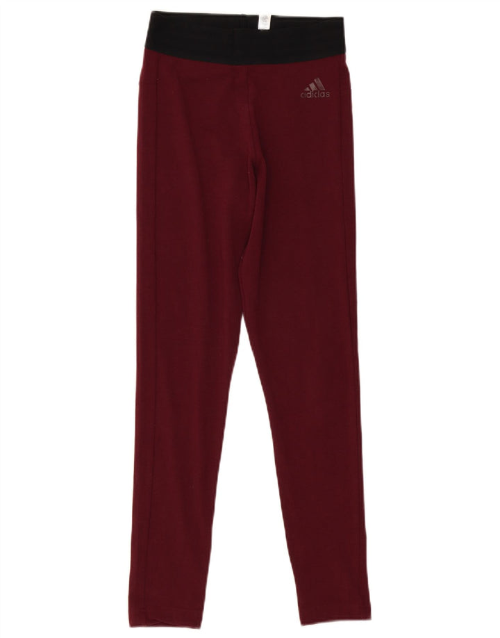 Adidas Damen Leggings UK 4/6 XS Burgund Baumwolle