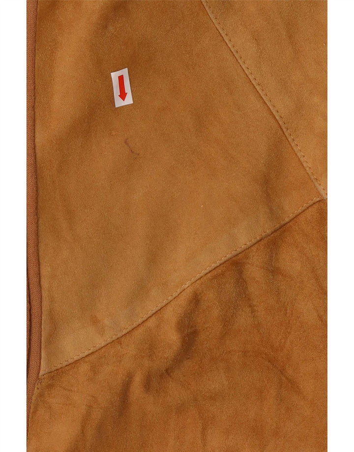 Vintage Herren Wildleder Bomberjacke UK 42 XL Braunes Leder