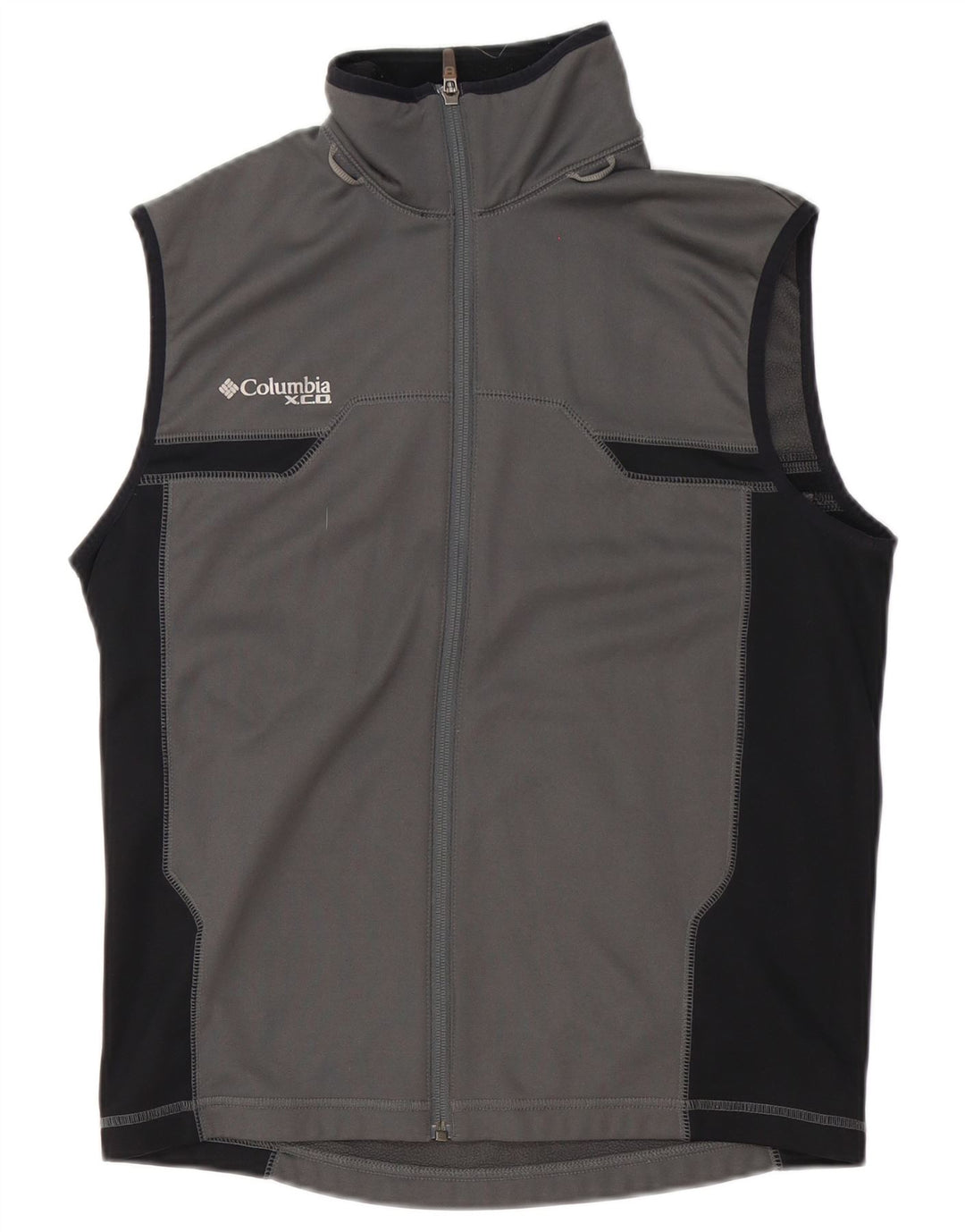Columbia Herren-Trainingsanzug, ärmellos, Jacke, Mittelgrau, Farbblock