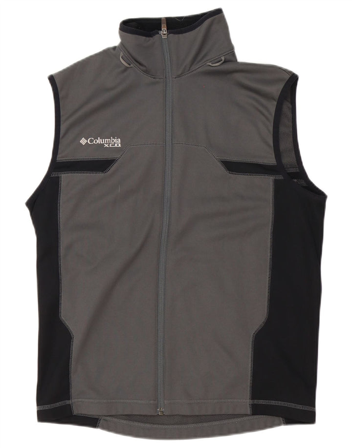 Columbia Herren-Trainingsanzug, ärmellos, Jacke, Mittelgrau, Farbblock
