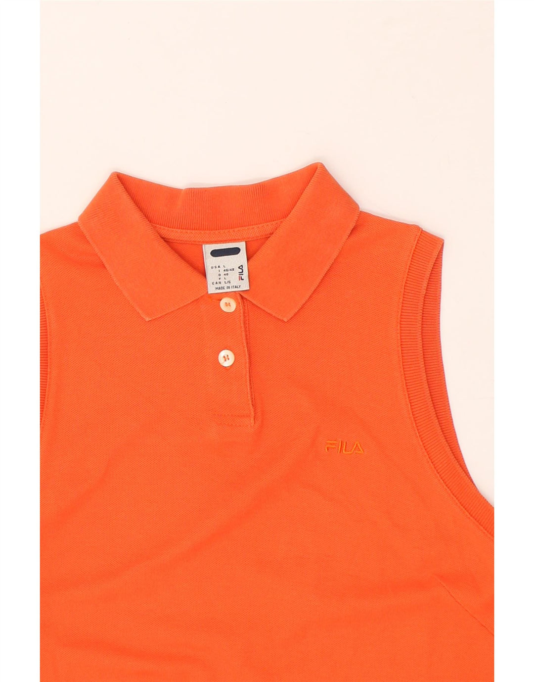 FILA Womens Sleeveless Polo Dress IT 46/48 Large Orange Cotton | Vintage Fila | Thrift | Second-Hand Fila | Used Clothing | Messina Hembry 