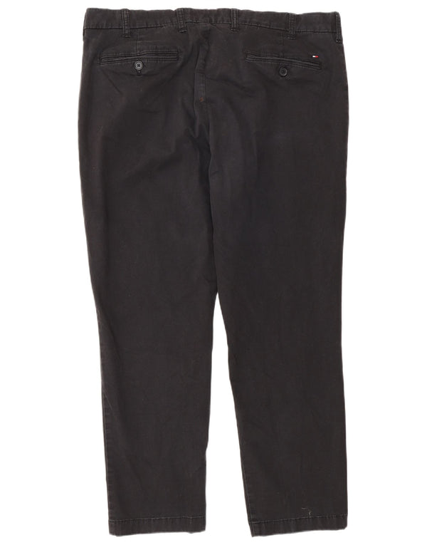 Tommy Hilfiger Herren-Stretch-Chinohose mit schmaler Passform, W38, L30, schwarze Baumwolle