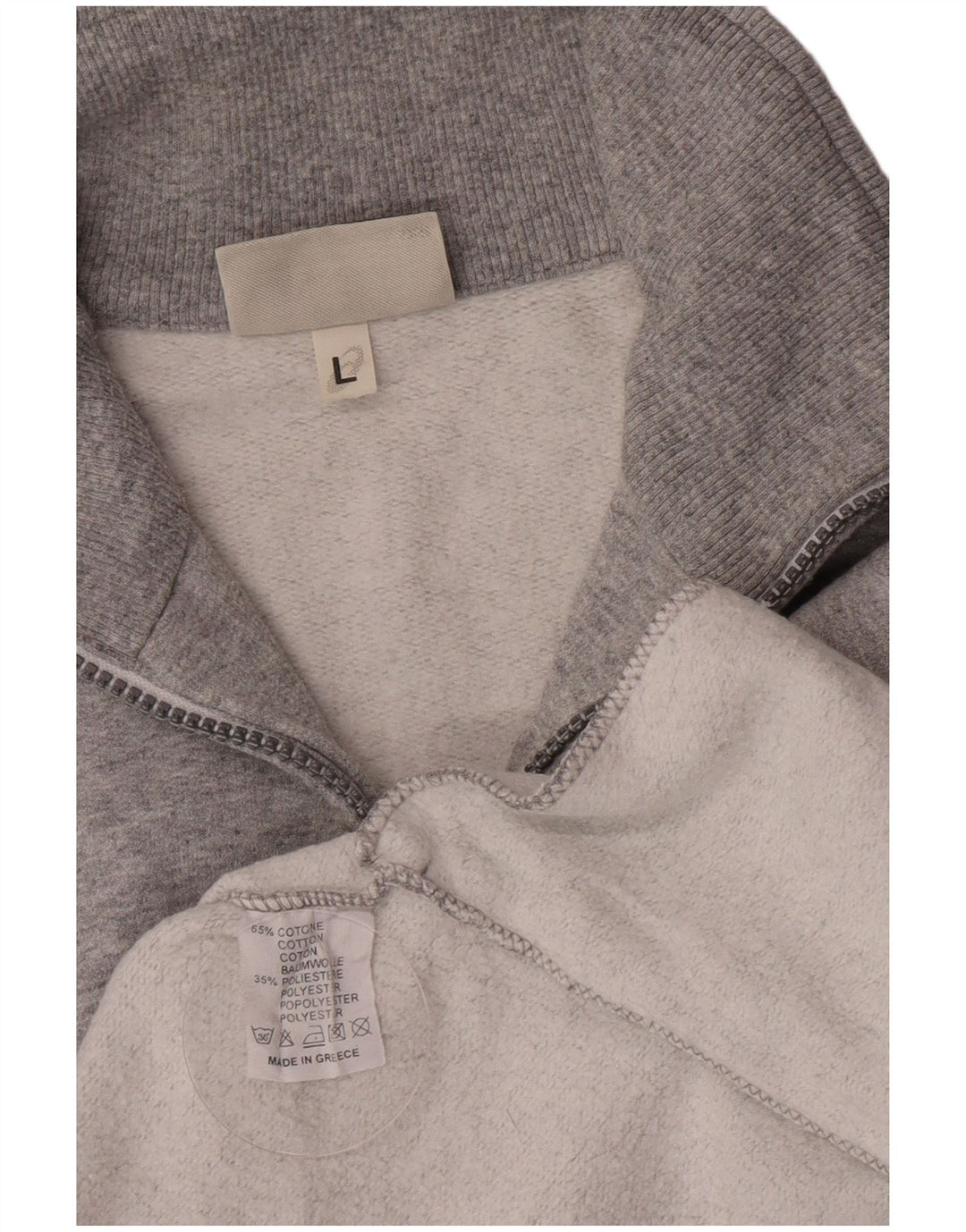 Asics Herren-Sweatshirt mit Reißverschluss am Hals, groß, aus grauer Baumwolle
