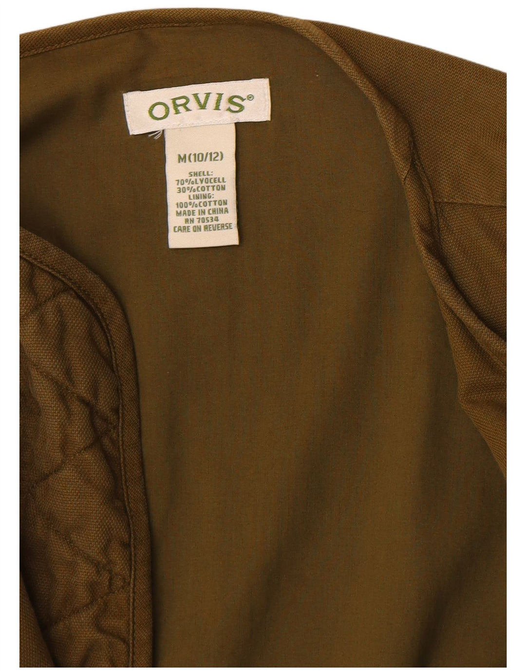 Offene Blazerjacke für Damen von Orvis, US 10/12, mittlere Khaki-Viskose