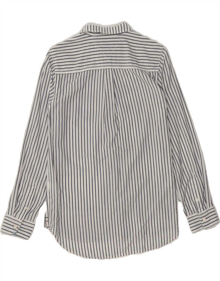 TOMMY HILFIGER Womens Shirt UK 14 Medium Blue Striped Lyocell Vintage Tommy Hilfiger and Second-Hand Tommy Hilfiger from Messina Hembry 
