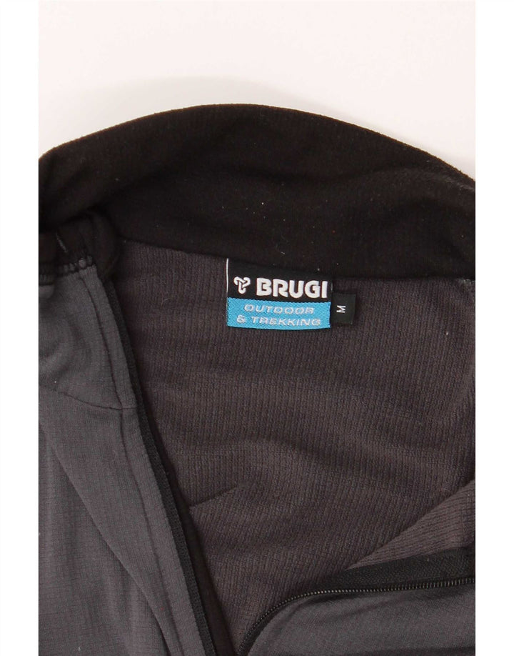 Brugi Herren-Trainingsanzugoberteil, mittelgraues Farbblock-Polyester