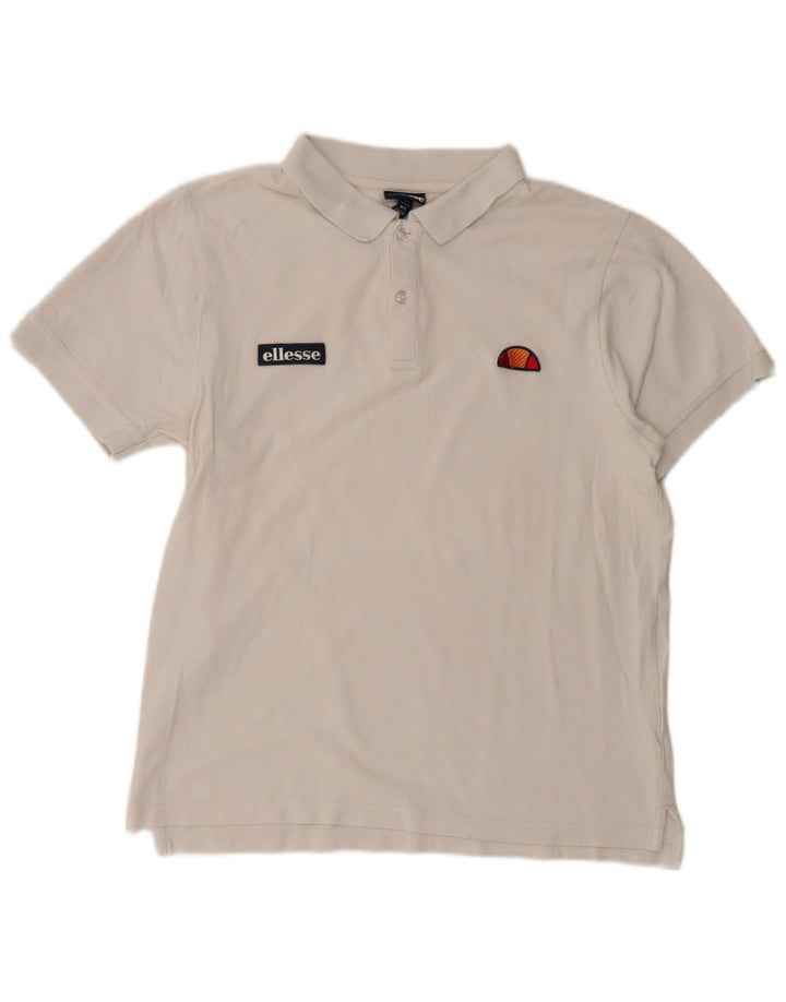Ellesse Jungen-Poloshirt, 15–16 Jahre, groß, weiße Baumwolle