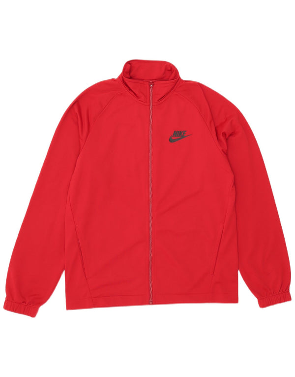 Nike Herren-Trainingsanzugoberjacke aus mittelrotem Polyester