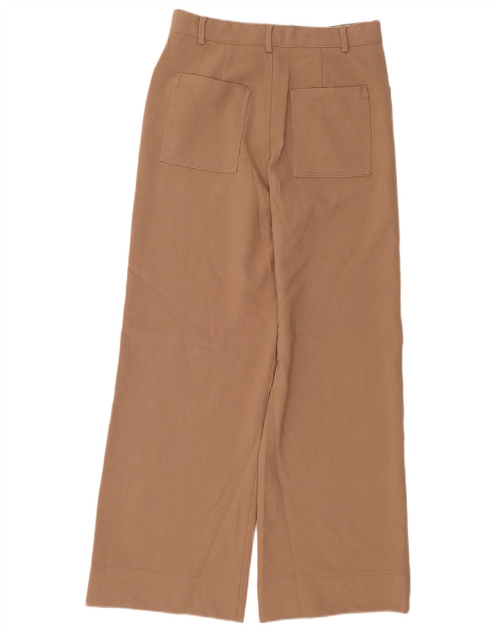 Zara Damen-Freizeithose mit weitem Bein, mittelgroß, W28, L30, braun, Polyester
