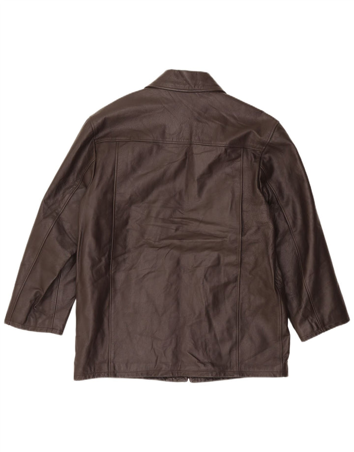 VINTAGE Ledermantel für Jungen, 15–16 Jahre, XL, braunes Leder