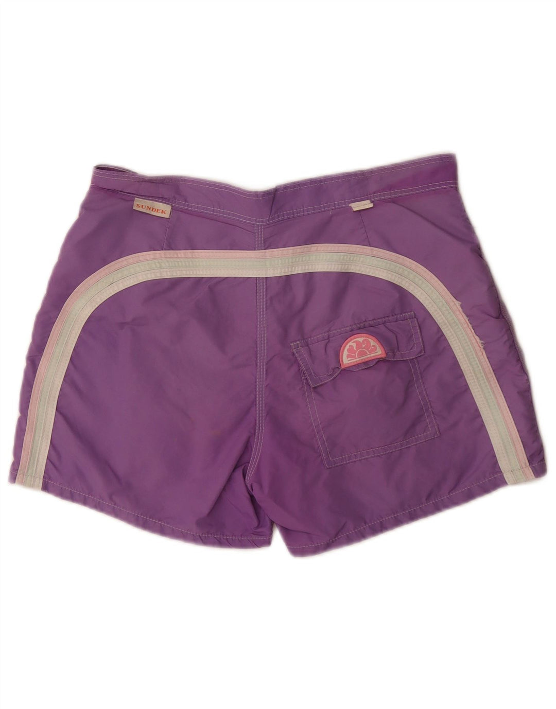 Sundek Herren-Badeshorts aus mittelviolettem Colourblock-Nylon