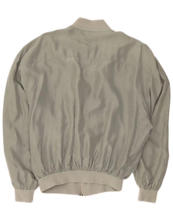 Manhattan Herren Bomberjacke UK 38 Mittelgraue Seide