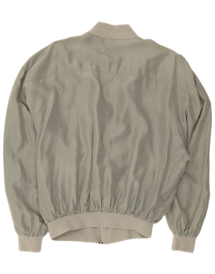 Manhattan Herren Bomberjacke UK 38 Mittelgraue Seide