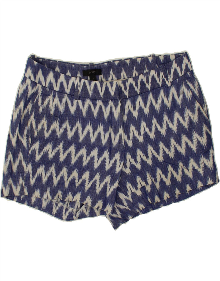 J. CREW Womens Hot Pants US 4 Small W26  Navy Blue Chevron Cotton Vintage J. Crew and Second-Hand J. Crew from Messina Hembry 