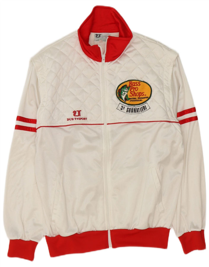 Vintage Herren-Trainingsanzug mit grafischem Oberteil, Größe 48, Mittelweiß, Farbblock