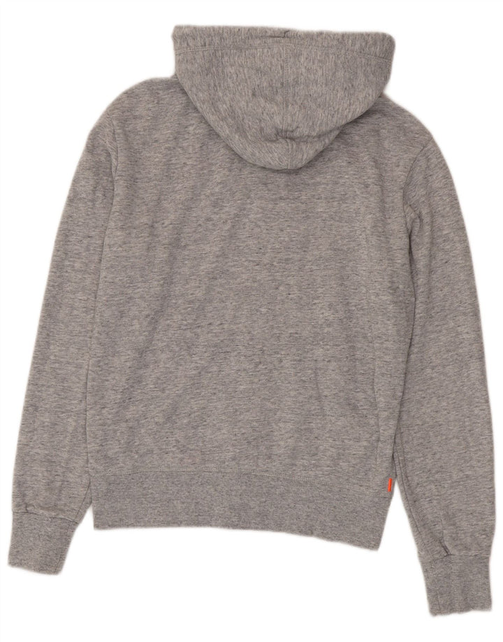 Superdry Herren-Kapuzenpullover mit Reißverschluss, klein, grau gefleckte Baumwolle
