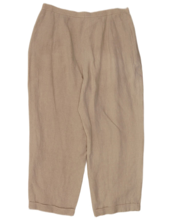 Marks & Spencer Damen-PEGged-Cropped-Hose UK 18 XL W32 L25 Beige Leinen