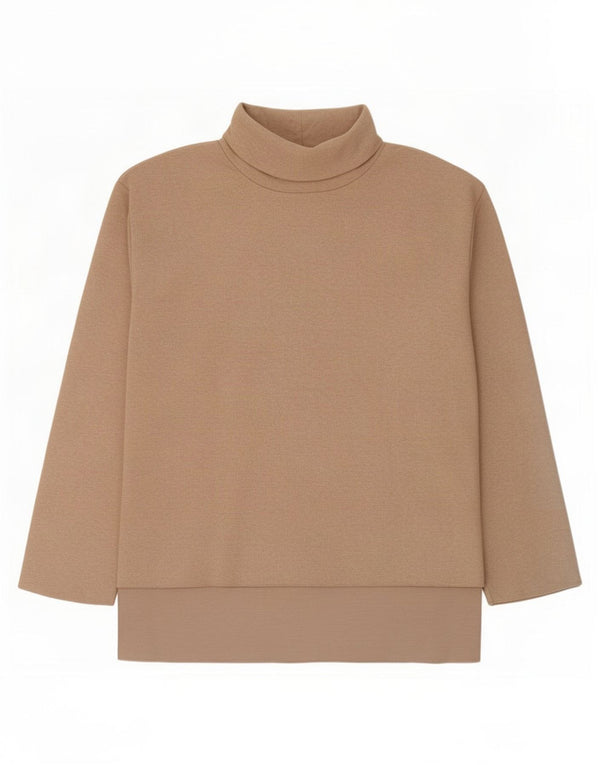 Zara Damen Top Langarm UK 14 Medium Beige Polyester