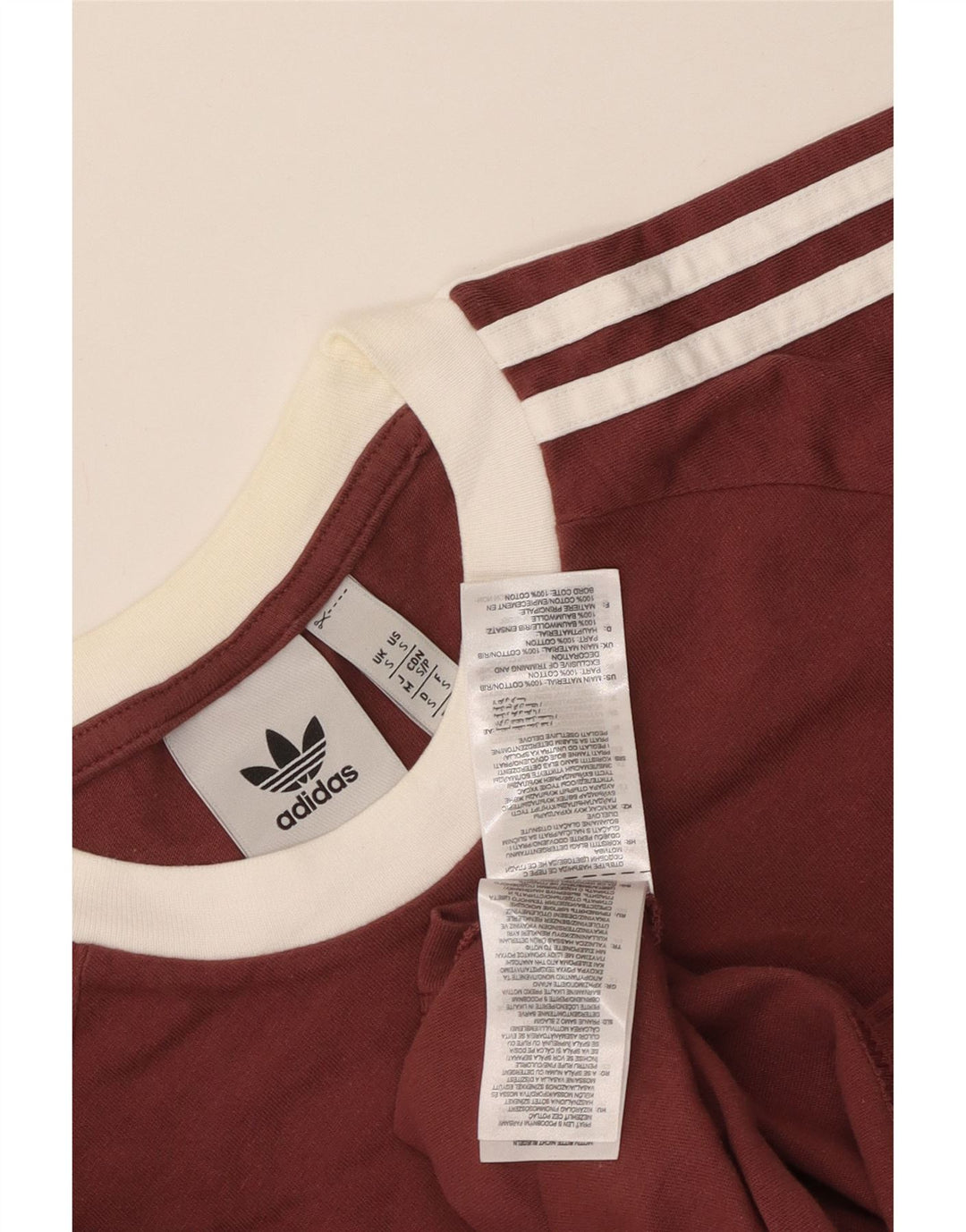 Adidas Herren T-Shirt Top Small Kastanienbraun Colourblock Baumwolle