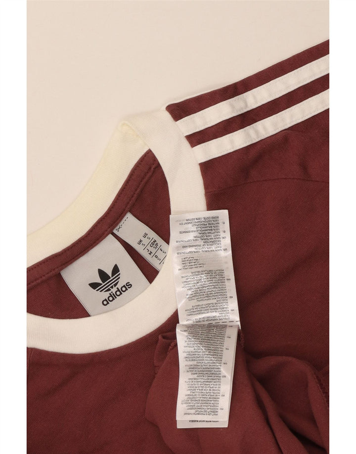 Adidas Herren T-Shirt Top Small Kastanienbraun Colourblock Baumwolle