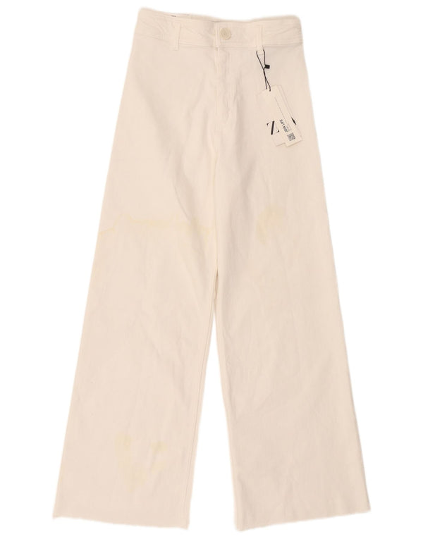 Zara Damen The Marine Straight Jeans EU 38 Small W28 L28 Weiße Baumwolle
