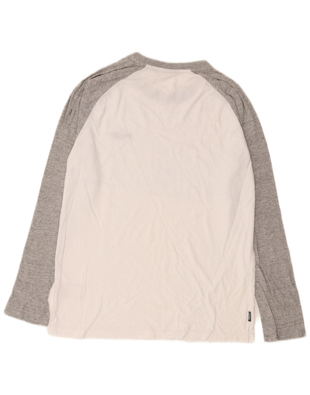 Superdry Herren-Oberteil, langärmlig, groß, weiße Farbblock-Baumwolle