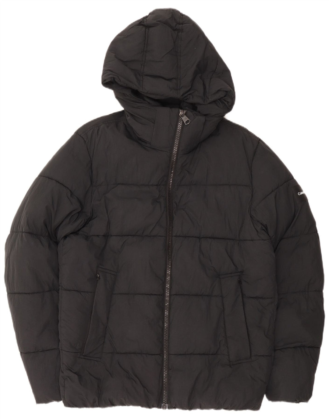 Calvin Klein Herren-Jacke mit Kapuze, gepolstert, Größe 42, XL, Schwarz
