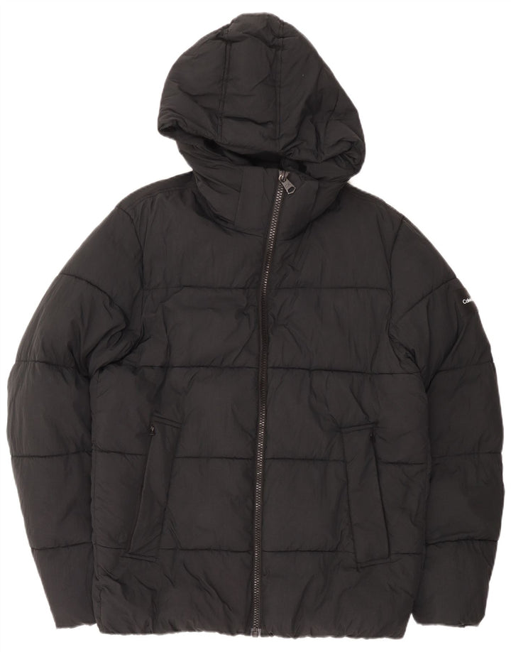 Calvin Klein Herren-Jacke mit Kapuze, gepolstert, Größe 42, XL, Schwarz