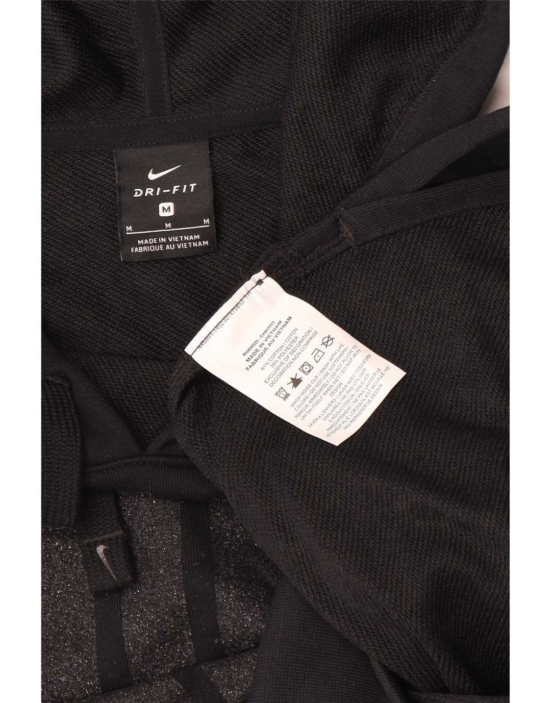 Nike Damen Dri Fit Graphic Übergroßer Kapuzenpullover UK 14 Medium Schwarz