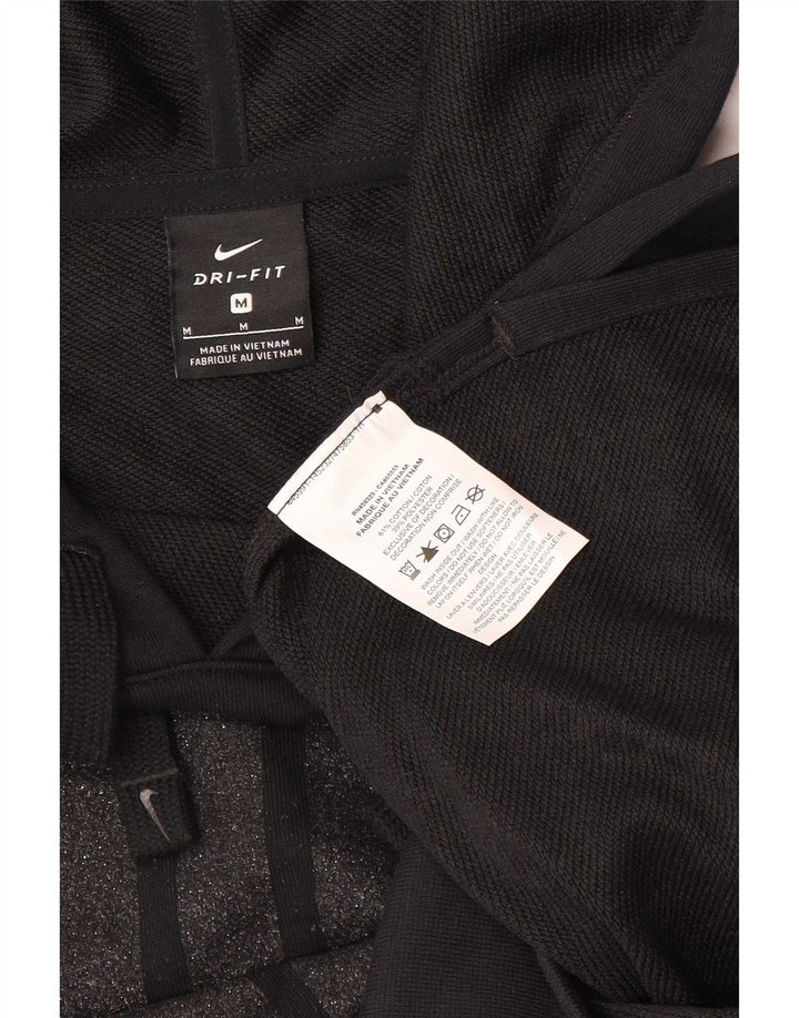 Nike Damen Dri Fit Graphic Übergroßer Kapuzenpullover UK 14 Medium Schwarz